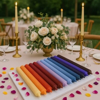 25 Stabkerzen 180x22 mm – Kerzen Set bunt Hochzeit Tischdeko Handarbeit Kerzen - Bild 1 von 4