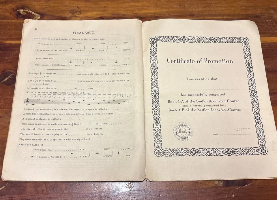 Seldon Accordion Method Book 1-a Vintage - Image 3 of 3