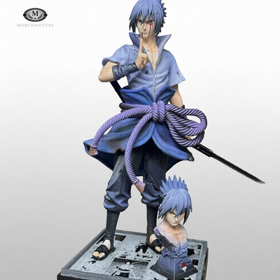 Naruto Shippuden 13in Sasuke Uchiha Six Paths 2-Head PVC GK Statue