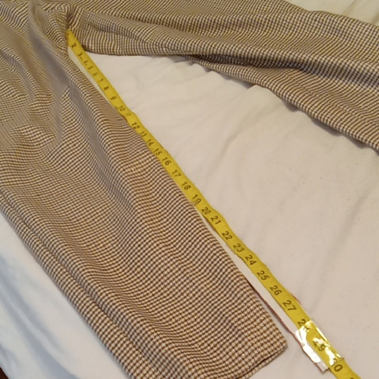 NWT Nine West Women's Size 16 Herringbone Checkered Tan Trousers. Office, Plus image 10