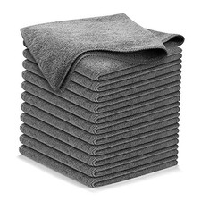 Microfiber Cleaning Cloth Grey - 12 Pcs 12.5"x12.5" - High Pack of 12 Gray