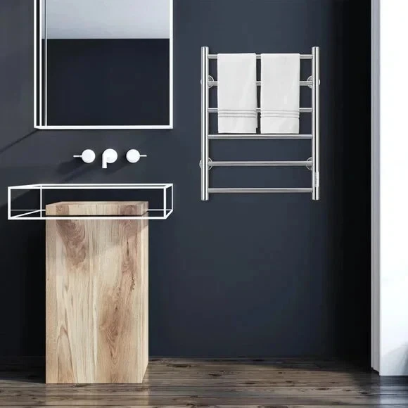 Toallero calentador Key Tek 6 barras montado en la pared toallero térmico baño cepillado Foto 4 de 4