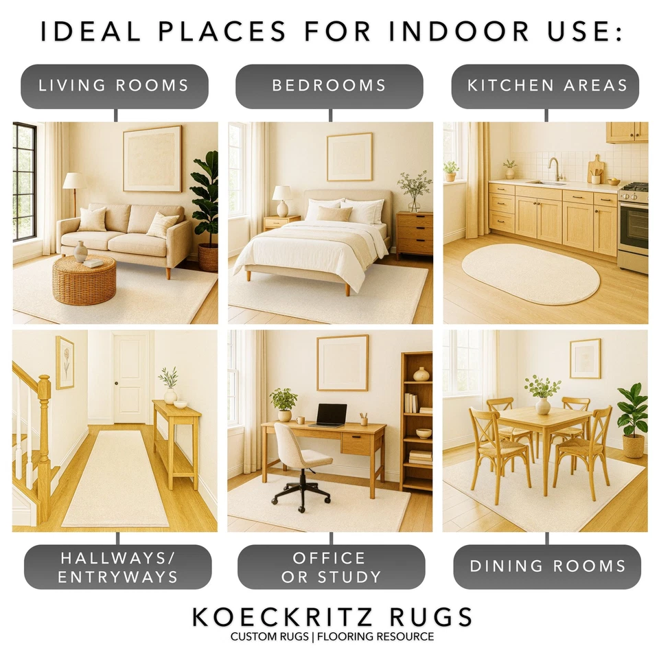 Tapete de área Koeckritz clássico moderno off-white | Tapete interno personalizado para qualquer sala - Imagem 4 de 4