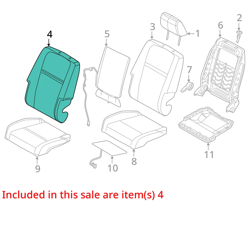 CAPA TRASEIRA DO BANCO DIANTEIRO CHRYSLER 6PL88XR4AA NOVA OEM 6PL88XR4AA - Imagem 2 de 3