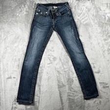True Religion Jeans Womens 24 Straight Studded Flap Pocket USA Made Y2K
