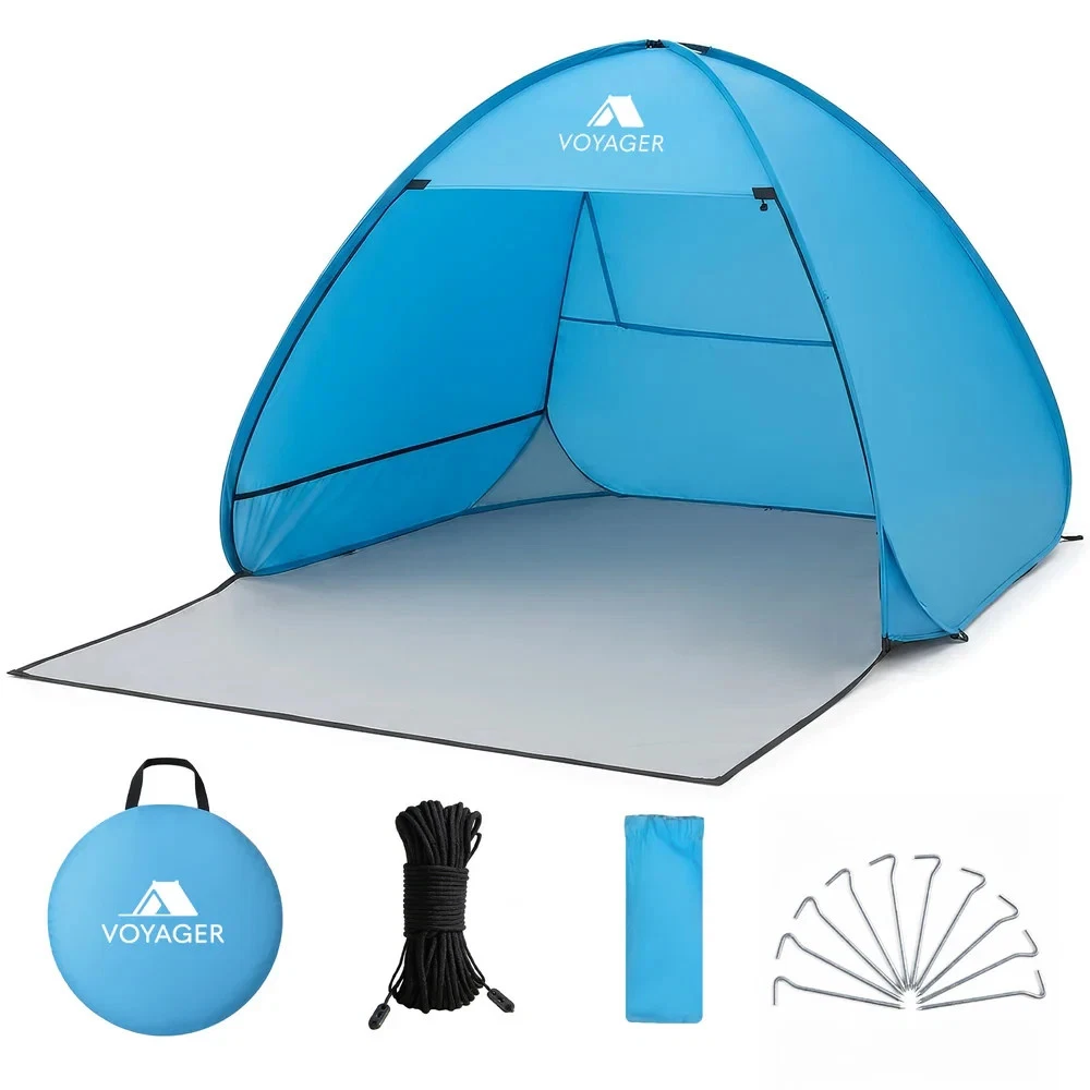 Voyager Super Easy Pop-Up Blue Beach Tent