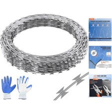 Filo rasoio ad alta resistenza: 5 rotoli con copertura 246 piedi per la massima protezione