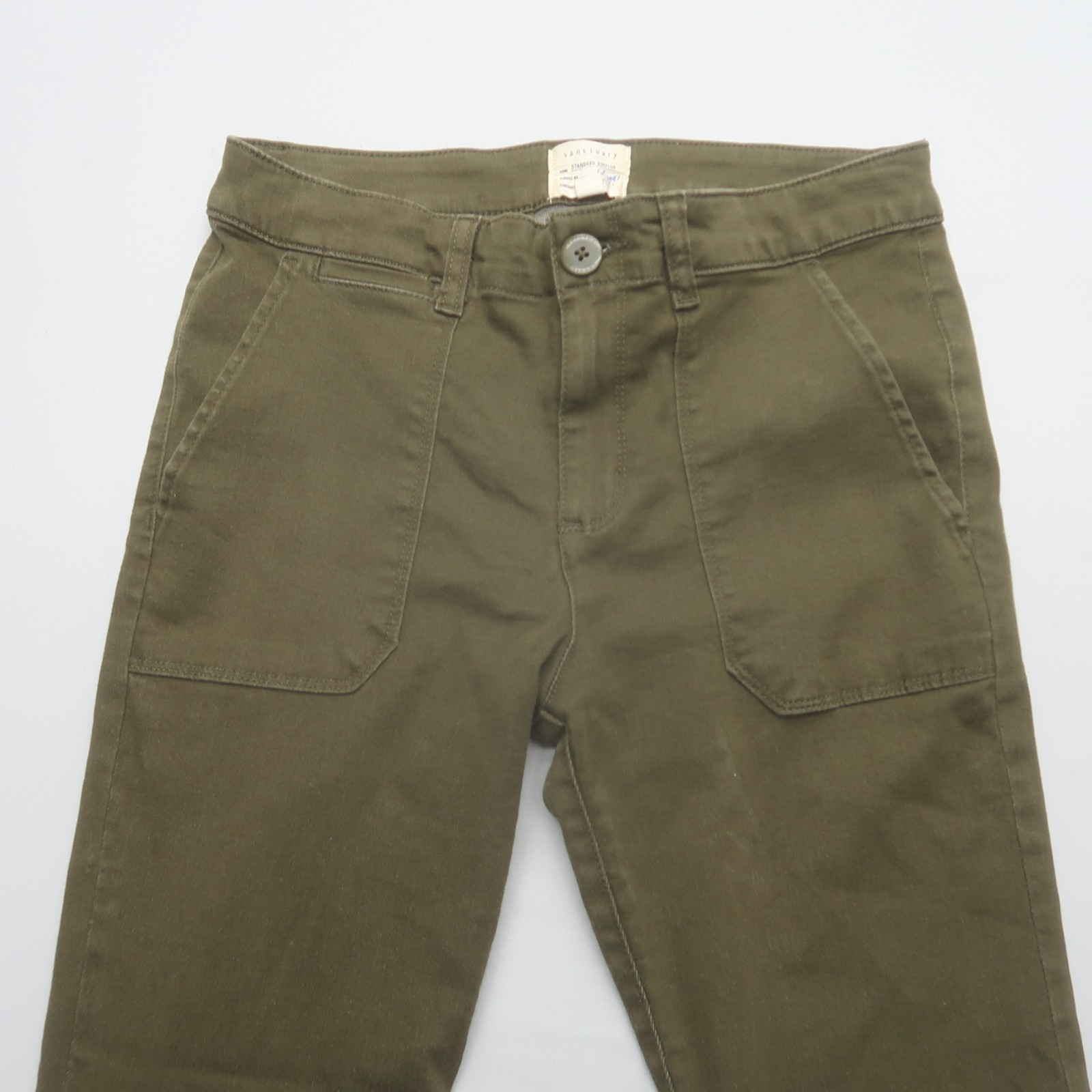 Sanctuary Womens Skinny Utilitiy Pants Size 29 Green Mid Rise Stretch Trousers