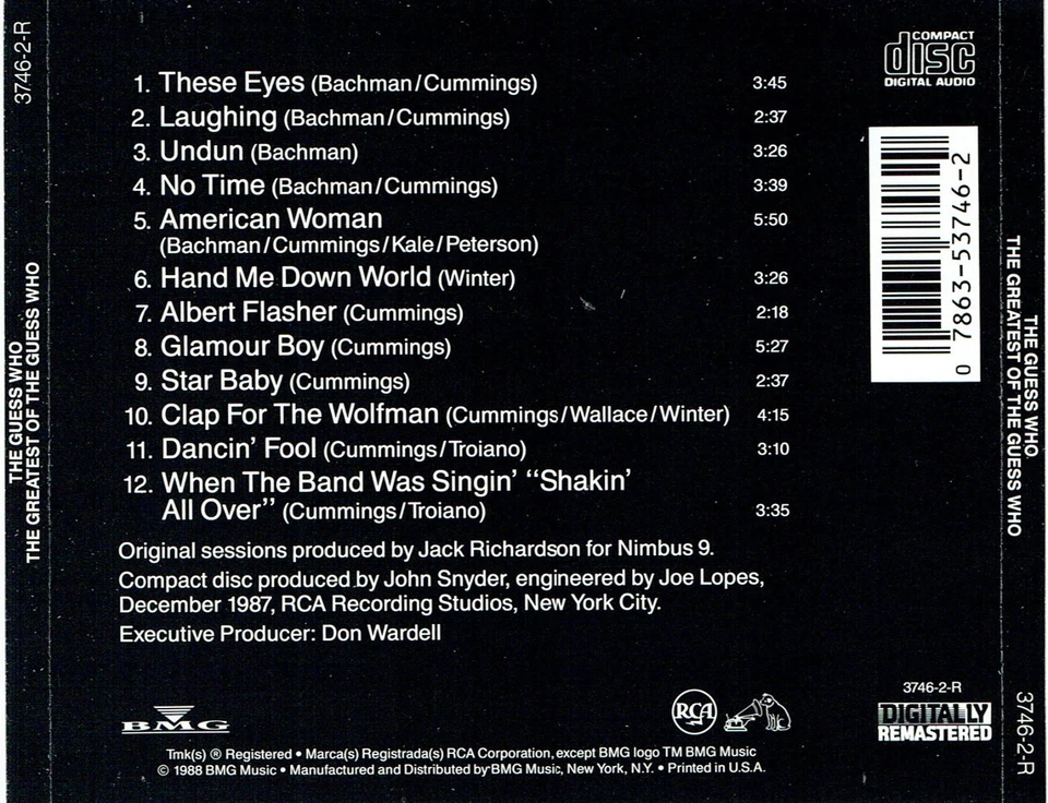 (CD) The Guess Who – The Greatest Of The Guess Who - American Woman, No Time - Bild 2 von 2