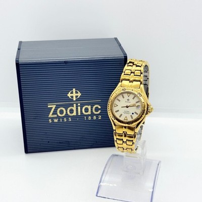 ZODIAC Seawolf Professional 200m Elfenbein 513,52,42 QZ Herrenuhr Box aus JAPAN