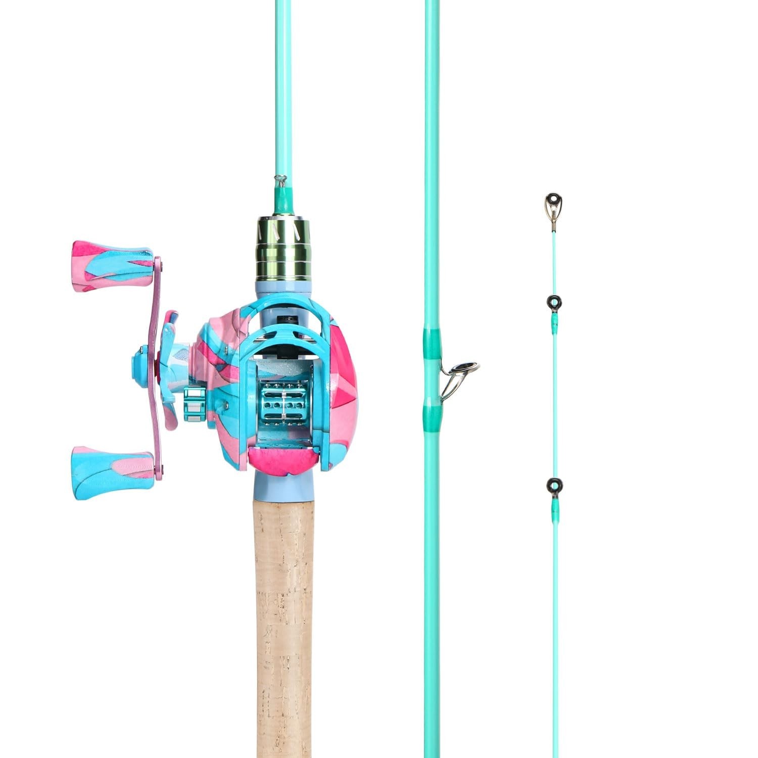 Sougayilang Baitcasting Fishing Rod Reel Combo,2 Pieces Medi