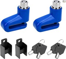 2 PCS Disc Brake Lock, Anti-Theft Security Wheel Disc Brake Lock with Keys,Blue