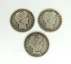 3 Lot 1900s Barber Half Dollars .900 Silver 50 Cent Coin United States USA