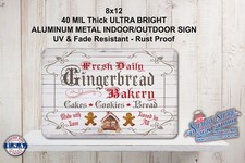 Gingerbread Christmas Sturdy Metal Indoor/Outdoor Sign 8x12