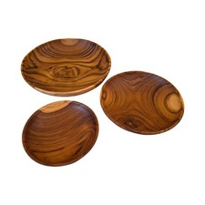 Set 3 piatti in legno teak