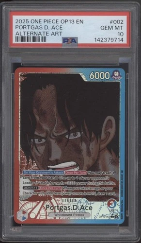 Portgas D Ace One Piece Card Game OP13 Alternate Art #002 PSA 10