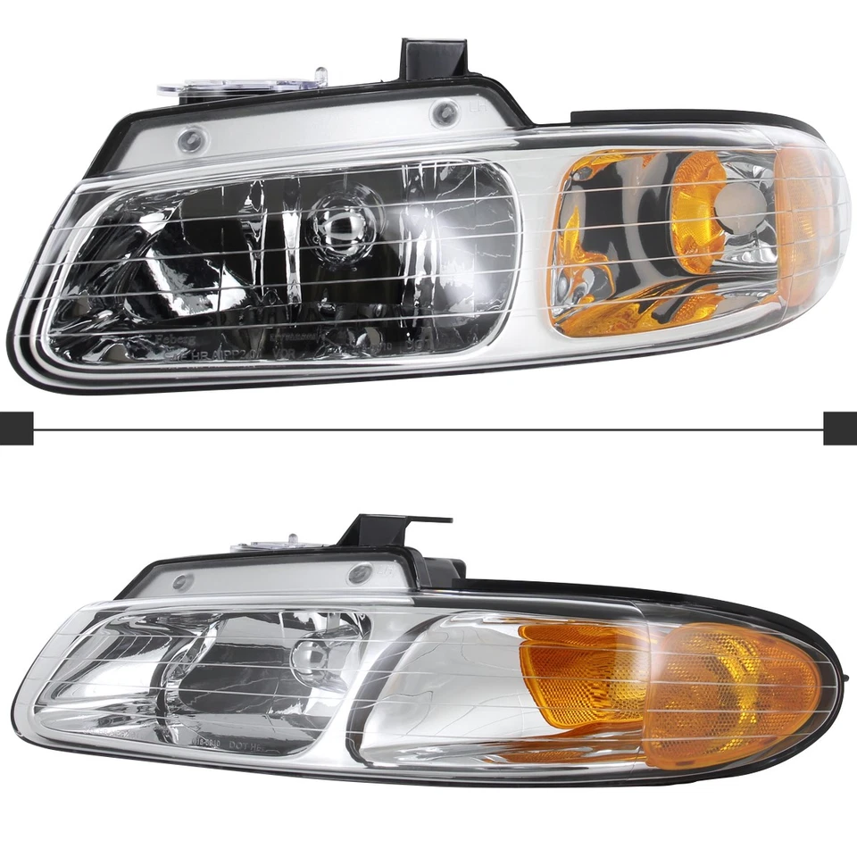 Headlights Fits 1996-2000 Dodge Caravan Chrysler Voyager Replacement Assembly Foto 3 de 4
