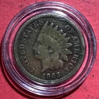 1863 US Copper Nickel Indian Head Cent! Good! Civil War Days! Old US Coin!