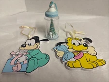 Disney Co. Vtg  Kurt Adler Ornaments Goofy/Pluto And Hallmark “Baby’s First “