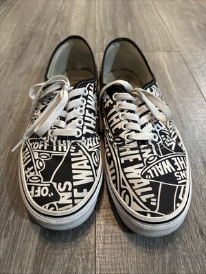 Vans Unisex Authentic OTW Repeat Black White. Size 9  Off The Wall Skate