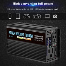 16000W Car Power Inverter DC 12V To AC 110V Pure Sine Wave Solar Converter LCD