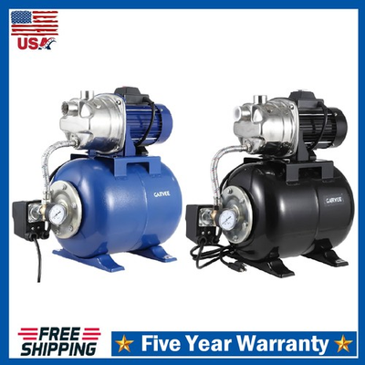 #ad 3 4HP 1HP 1.6HP Shallow Well Garden Pump w Pressure Tank Water Booster System $124.29