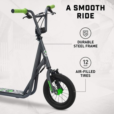 Mongoose R6174 Air Tire Kids Scooter - Grey/Green for sale online