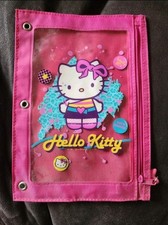 Hello Kitty Pencil Pouch 3 Ring Zipper Close Sanrio Marker Pouch School Supply