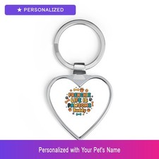 Custom French Bulldog Frenchie Paw Print Keychain Personalized Pet Easter Gift