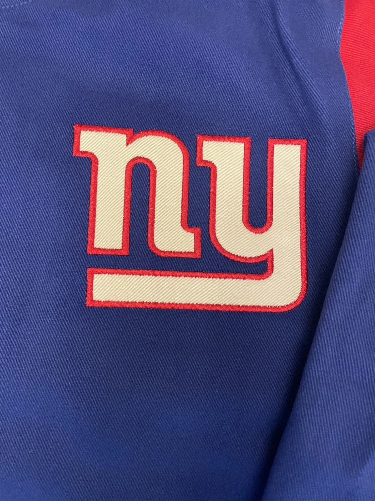 New Large Mens New York Giants 4 Time Super Bowl Champ Bomber Patch Jacket