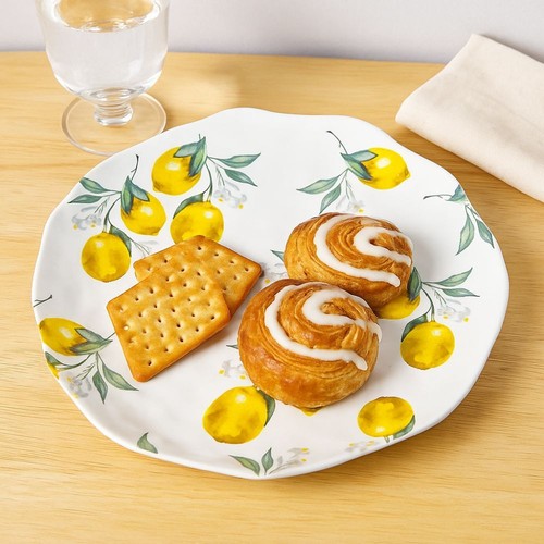 Lemon Pattern Ceramic Dinner Plate Irregular Salad Platter Steak Food Plate AU - Picture 5 of 13