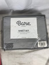 Bare Home Full XL Sheet Set-Light Grey Bedding Sheets  Pillowcases