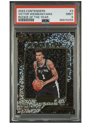 2023 PANINI CONTENDERS ROOKIE OF THE YEAR CONTENDERS #3 VICTOR WEMBANYAMA PSA 9