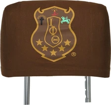 Iota Phi Theta Car Seat Headrest Cover [Pack of 2 - Brown - Car]