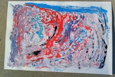 Original Abstract Expressionism 24 by 36 inch Watercolor paper Painting Inspire