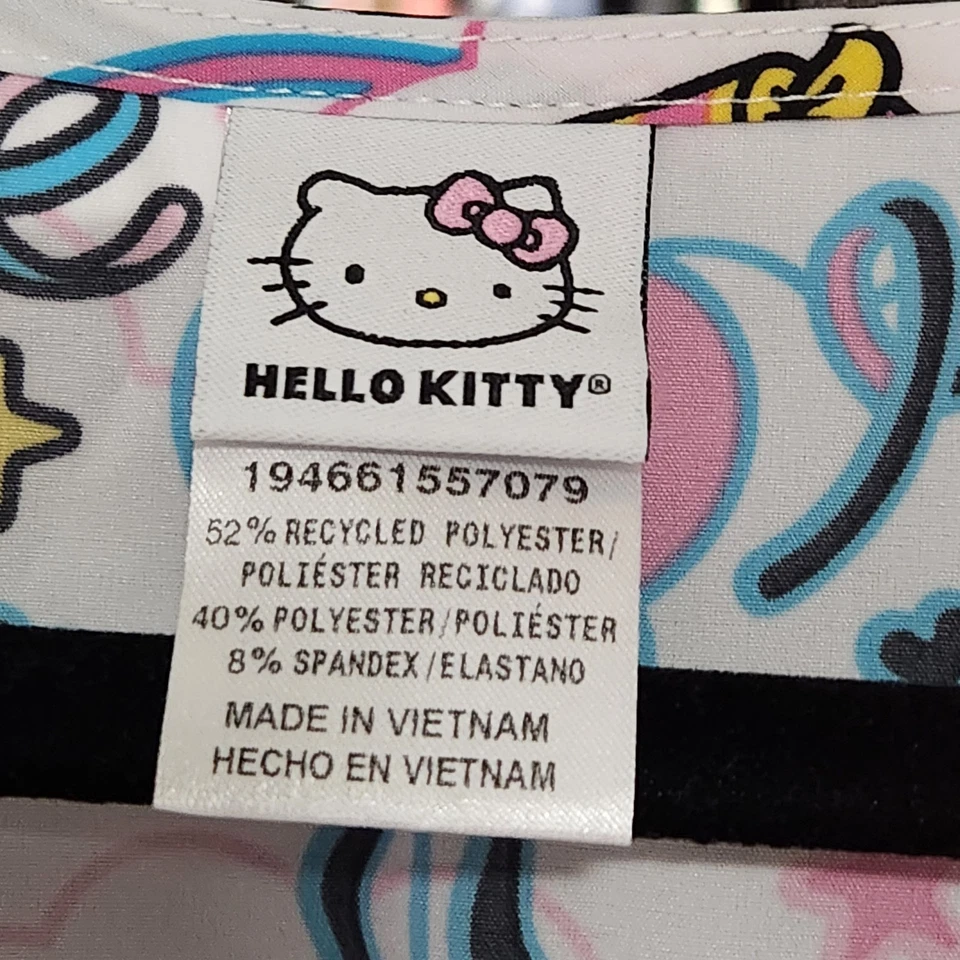 Hello Kitty Scrub Top Sz 4XL White Tooniforms  Shirt Medical Nursing New - Image 4 of 4