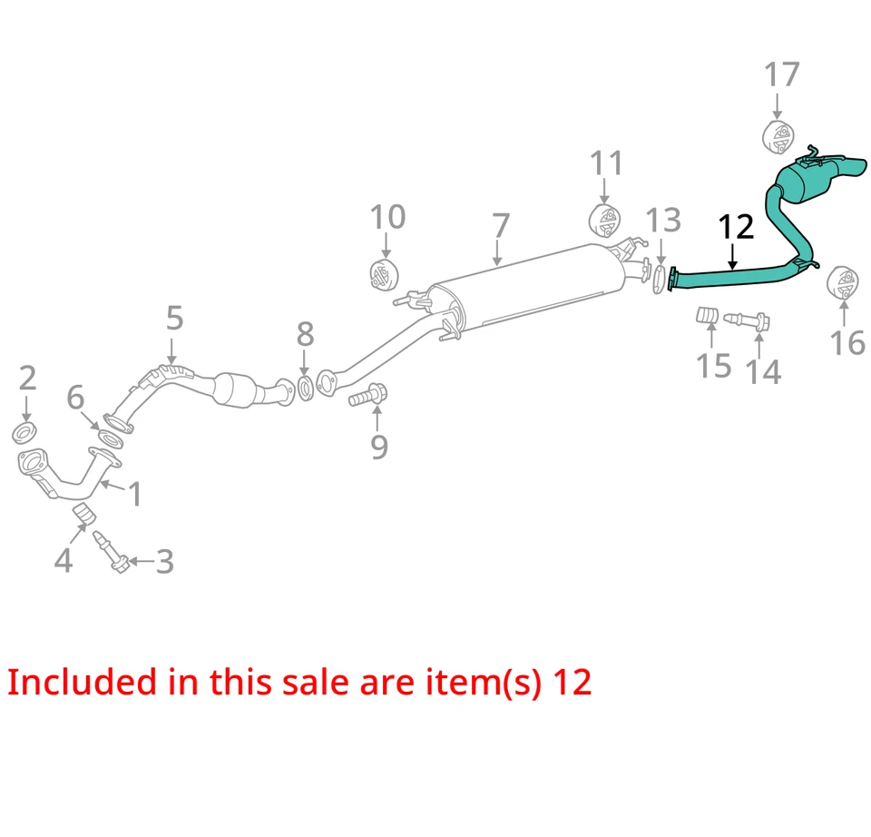 Tubo de escape trasero Toyota RAV4 2013-2018 OEM 1743036490 Foto 3 de 4