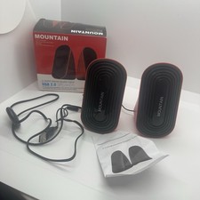 Mountain USB 2.0 Computer Speakers 2.0 CH Multimedia w/ 3.5mm Audio – Untested