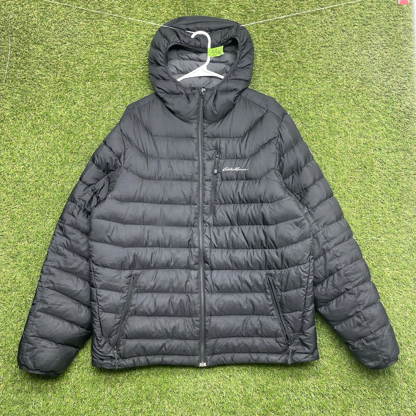 Eddie Bauer EB650 Down Puffer Jacket Mens Large Hooded Zip Up Winter Gorp - product detail image 1