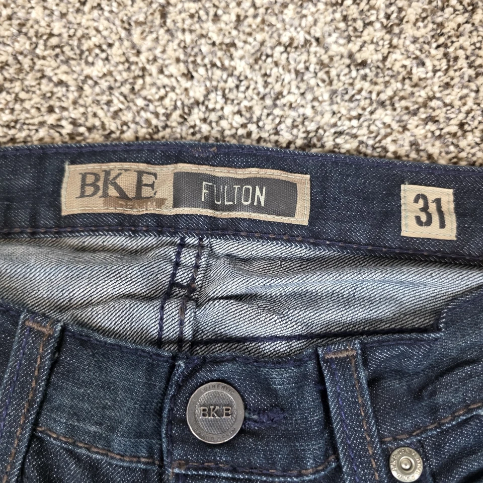 BKE Fulton Bootcut Jeans Men 31x30 Dark Denim Grunge Metal Whisker - Image 4 of 4