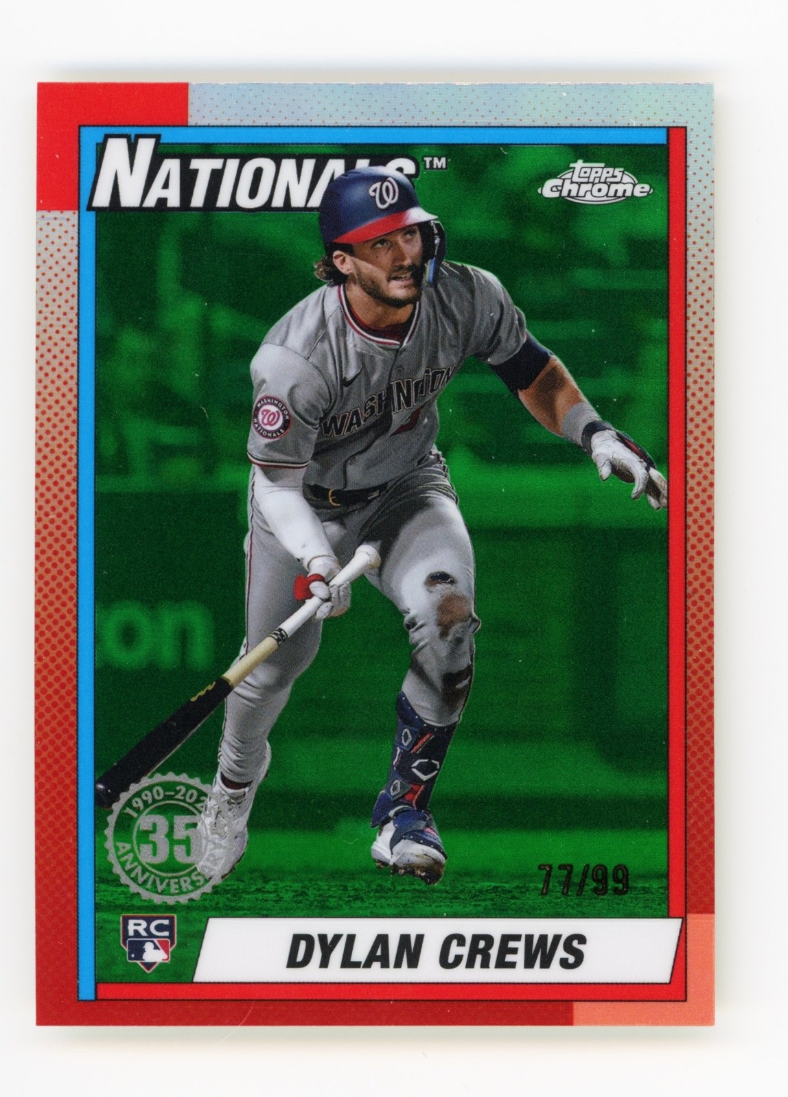 Dylan Crews RC 2025 Topps Chrome Baseball 1990 Topps Green Refractor /99