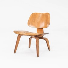C. 1948 Herman Miller Evans Eames LCW Lounge Chair Wood Calico Ash Early Example