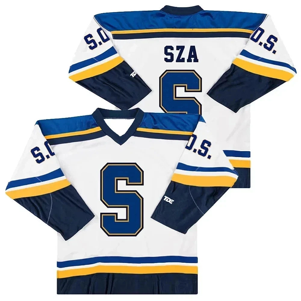 SZA SOS Blind Graphic Hockey Jersey Number 7 Long Sleeve Streetwear Unisex S-4XL image 3
