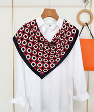 70 Cashmere 30 Silk 65X65cm Double Face rhombus Print Wrap Scarf Bandana new
