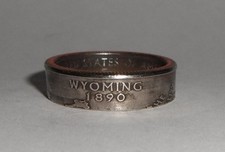 "Sealed" WYOMING STATE QUARTER handmade coin ring or pendant size 4-14