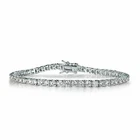 18k white gold gf made with SWAROVSKI crystal silver chain slim tennis bracelet