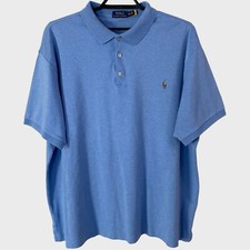 Polo Ralph Lauren Big  Tall Soft Cotton Polo Shirt Light Blue Men's Size 2XB