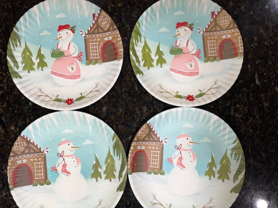 EUC Set of 8 Holiday Plates - Brand 180° - 8.25” - Image 3 of 4