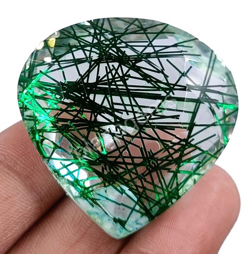 161.25 CT Pear Cut Green Rutilated Quartz Certified Transparent Loose Gems 5MRS - Picture 7 of 8