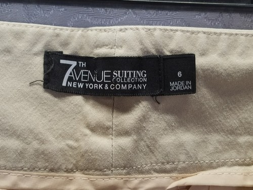 NEW YORK AND COMPANY 7TH AVENUE Womens SIZE 6 Suiting Collection Beige Shorts - Picture 2 of 8